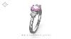 Pretty 9 Carat White Gold Pink Sapphire & Diamond Set Heart Necklace Vshf458-2
